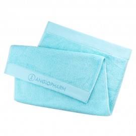 ПОЛОТЕНЦЕ БРЕНДИРОВАННОЕ ANGIOPHARM, ГОЛУБОЕ, 70Х140СМ